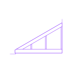 Buildings Skylights Pitched Single 30 Degree Simple Line Art Svg, Free Vectors File
